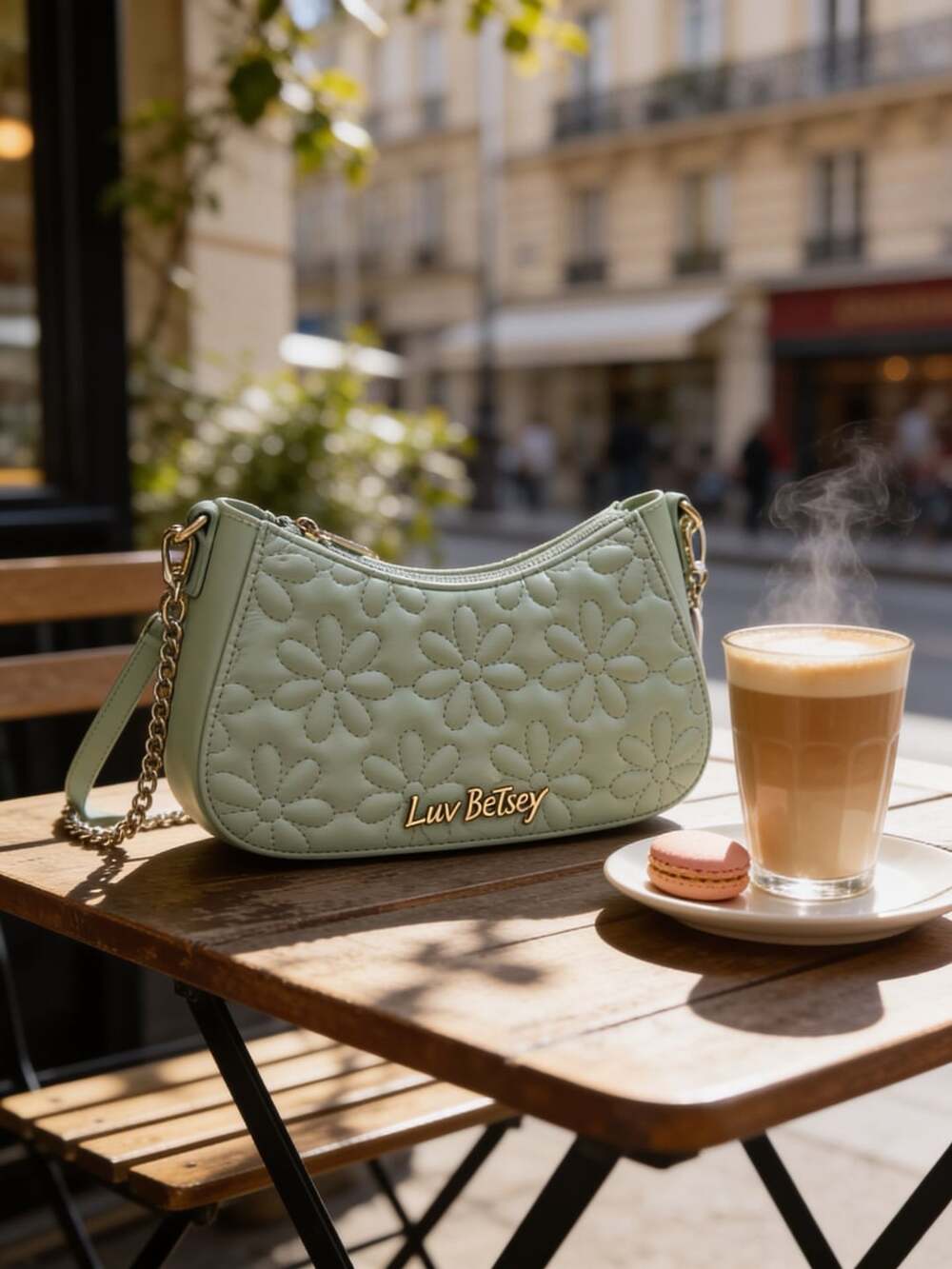 Luv Betsey by Betsey Johnson Serena Quilted Flower Crossbody Bag Green